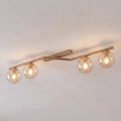 Plafoniera NATON 4xE14/10W/230V beige/beige fumé