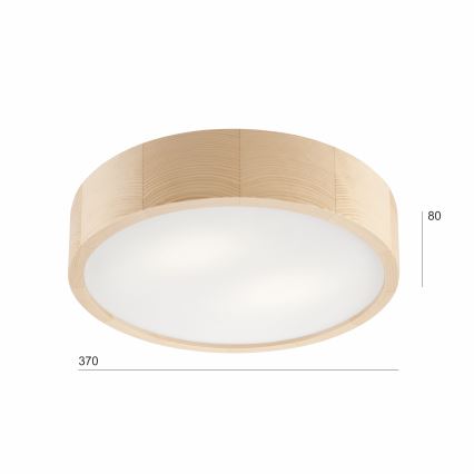 Plafoniera NATURAL 2xE27/60W/230V ø 37 cm pino