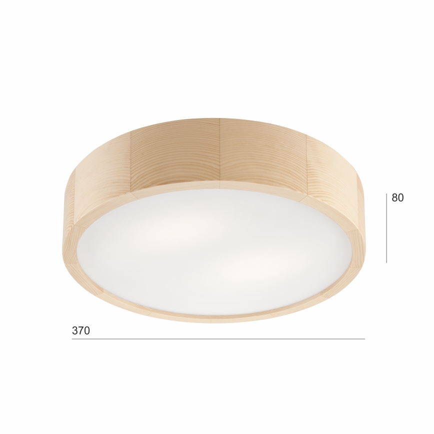 Plafoniera NATURAL 2xE27/60W/230V ø 37 cm pino