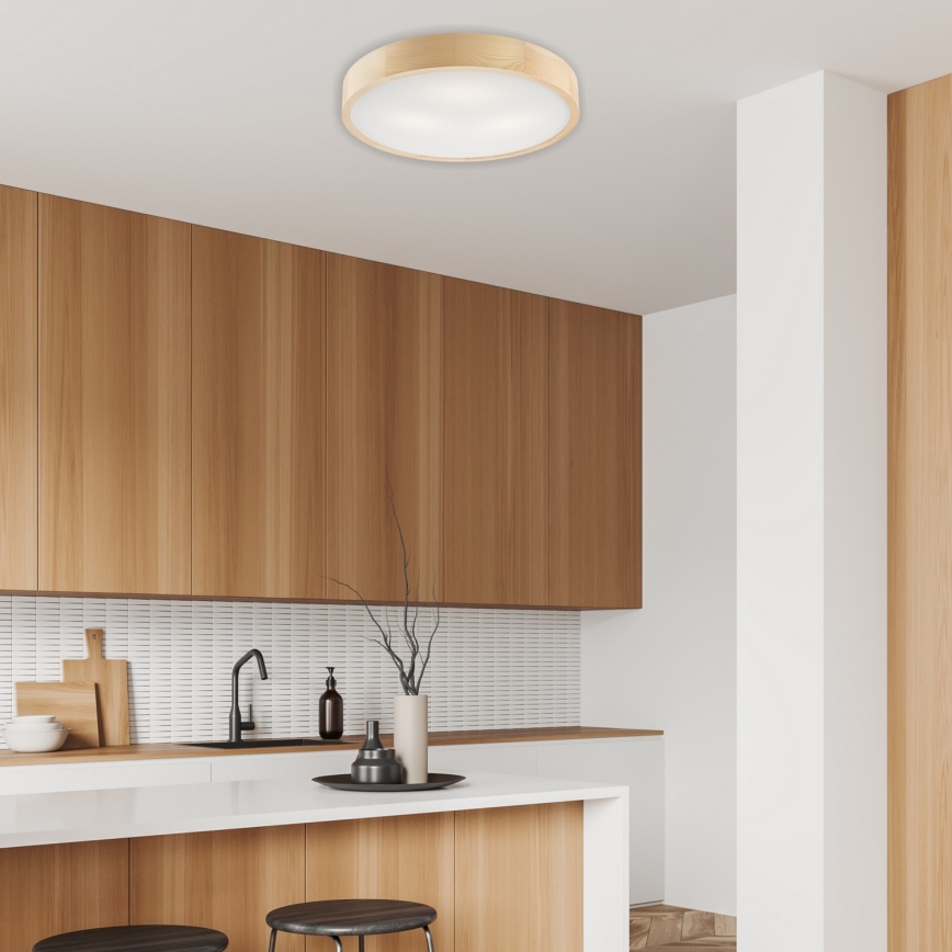 Plafoniera NATURAL 3xE27/60W/230V ø 47 cm pino