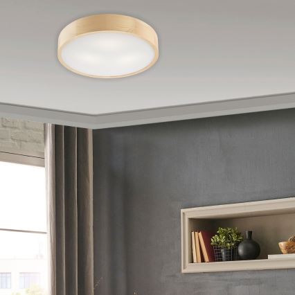 Plafoniera NATURAL 3xE27/60W/230V ø 47 cm pino
