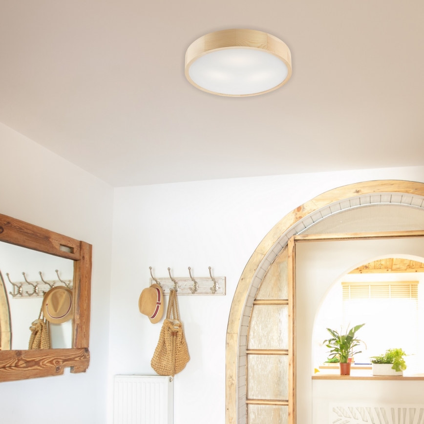 Plafoniera NATURAL 3xE27/60W/230V ø 47 cm pino