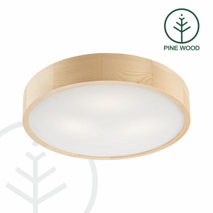 Plafoniera NATURAL 3xE27/60W/230V ø 47 cm pino