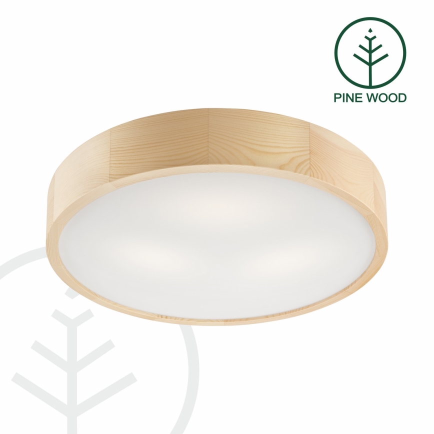 Plafoniera NATURAL 3xE27/60W/230V ø 47 cm pino