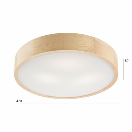 Plafoniera NATURAL 3xE27/60W/230V ø 47 cm pino