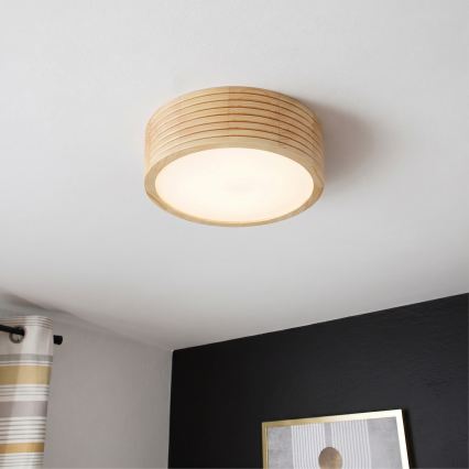Plafoniera NATURAL MODERN 1xE27/15W/230V Ø 27,5 cm in pino
