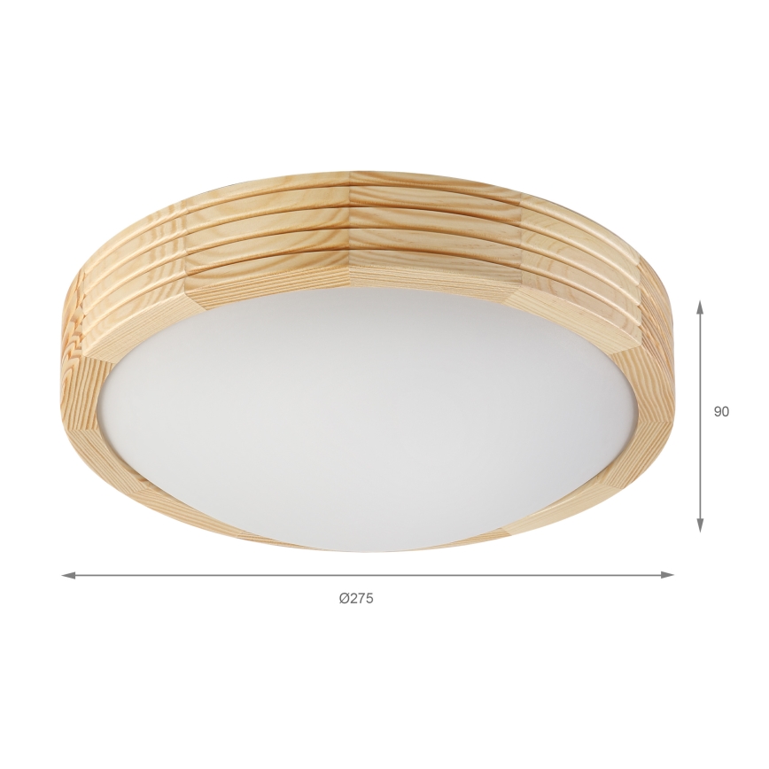 Plafoniera NATURAL MODERN 1xE27/15W/230V Ø 27,5 cm in pino