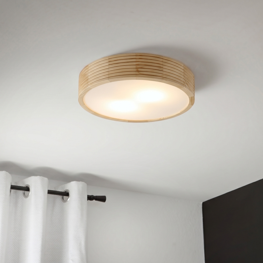 Plafoniera NATURAL MODERN 2xE27/15W/230V Ø 37,5 cm in pino