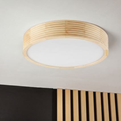 Plafoniera NATURAL MODERN 2xE27/15W/230V Ø 37,5 cm in pino