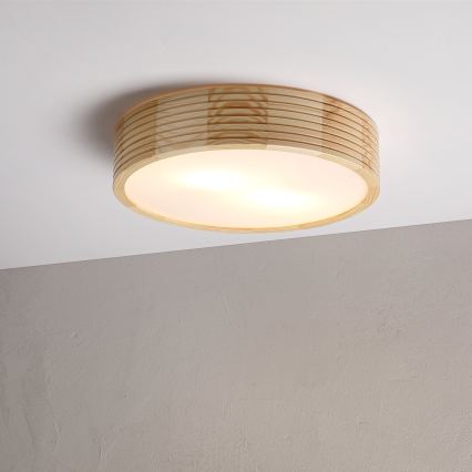 Plafoniera NATURAL MODERN 2xE27/15W/230V Ø 37,5 cm in pino