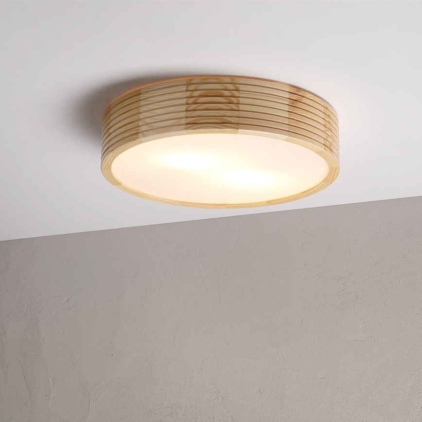 Plafoniera NATURAL MODERN 2xE27/15W/230V Ø 37,5 cm in pino