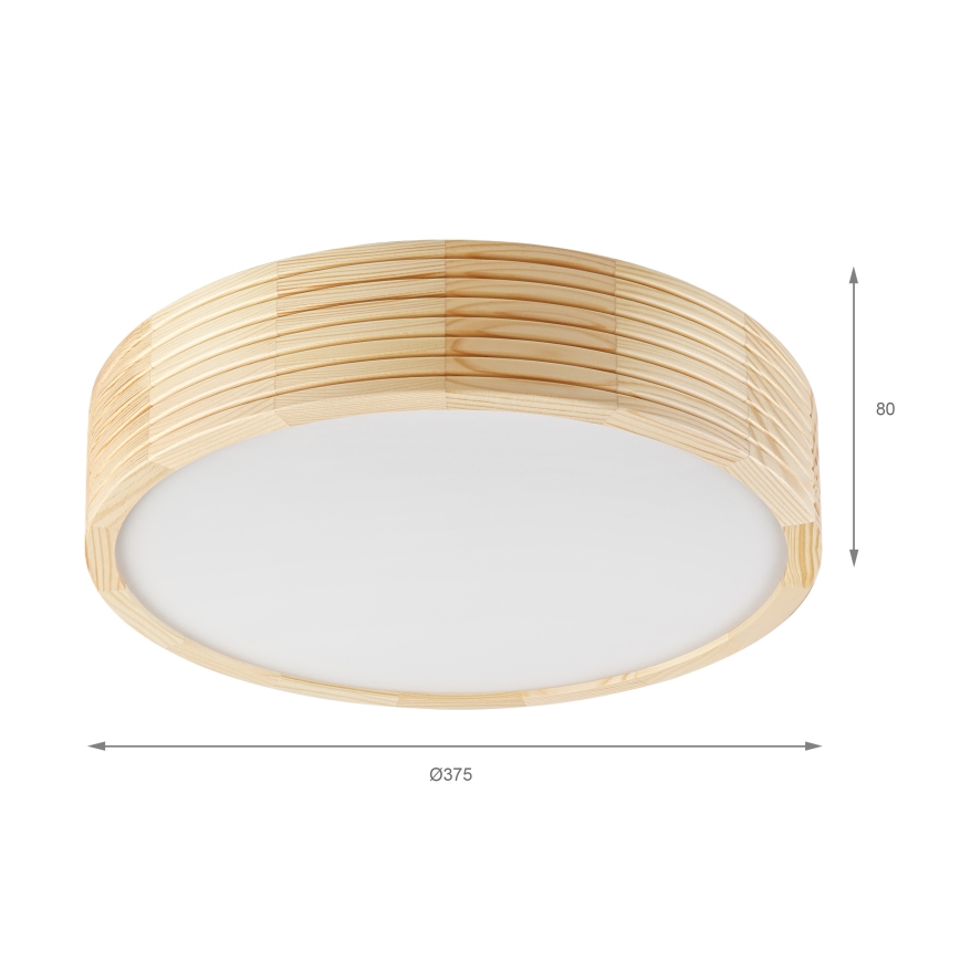Plafoniera NATURAL MODERN 2xE27/15W/230V Ø 37,5 cm in pino