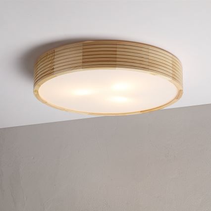 Plafoniera NATURAL MODERN 3xE27/15W/230V Ø 47,5 cm in pino