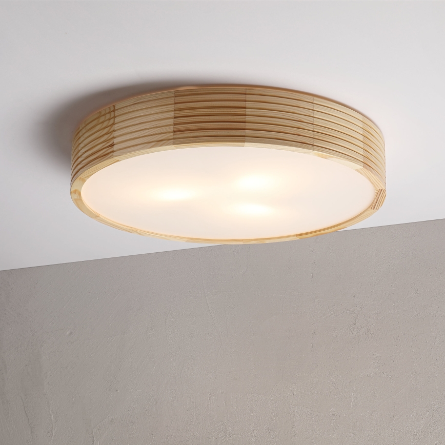 Plafoniera NATURAL MODERN 3xE27/15W/230V Ø 47,5 cm in pino