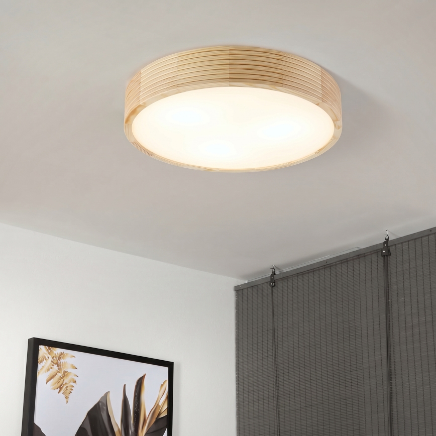 Plafoniera NATURAL MODERN 3xE27/15W/230V Ø 47,5 cm in pino