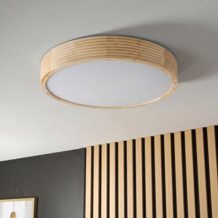 Plafoniera NATURAL MODERN 3xE27/15W/230V Ø 47,5 cm in pino