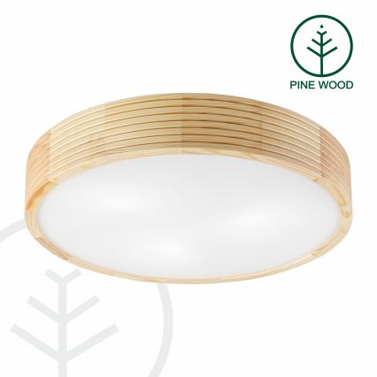 Plafoniera NATURAL MODERN 3xE27/15W/230V Ø 47,5 cm in pino