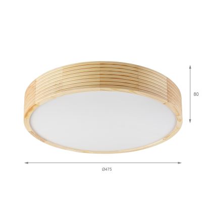 Plafoniera NATURAL MODERN 3xE27/15W/230V Ø 47,5 cm in pino