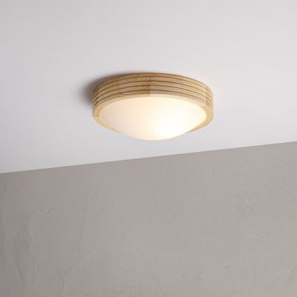 Plafoniera NATURAL MODERN SLIM 1xE27/15W/230V Ø 27,5 cm pino