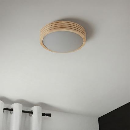 Plafoniera NATURAL MODERN SLIM 1xE27/15W/230V Ø 27,5 cm pino