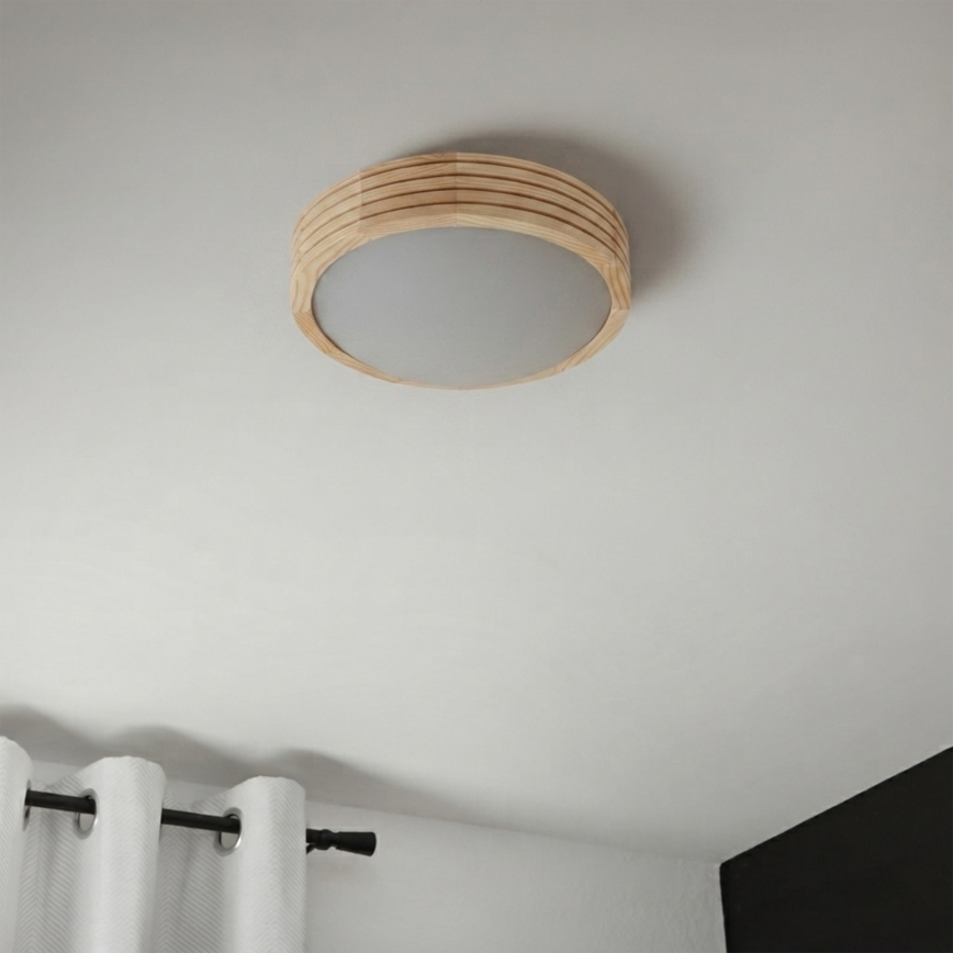 Plafoniera NATURAL MODERN SLIM 1xE27/15W/230V Ø 27,5 cm pino