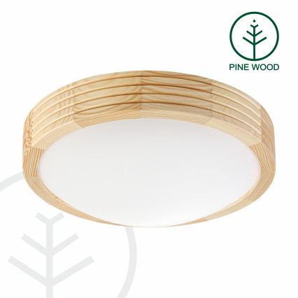 Plafoniera NATURAL MODERN SLIM 1xE27/15W/230V Ø 27,5 cm pino