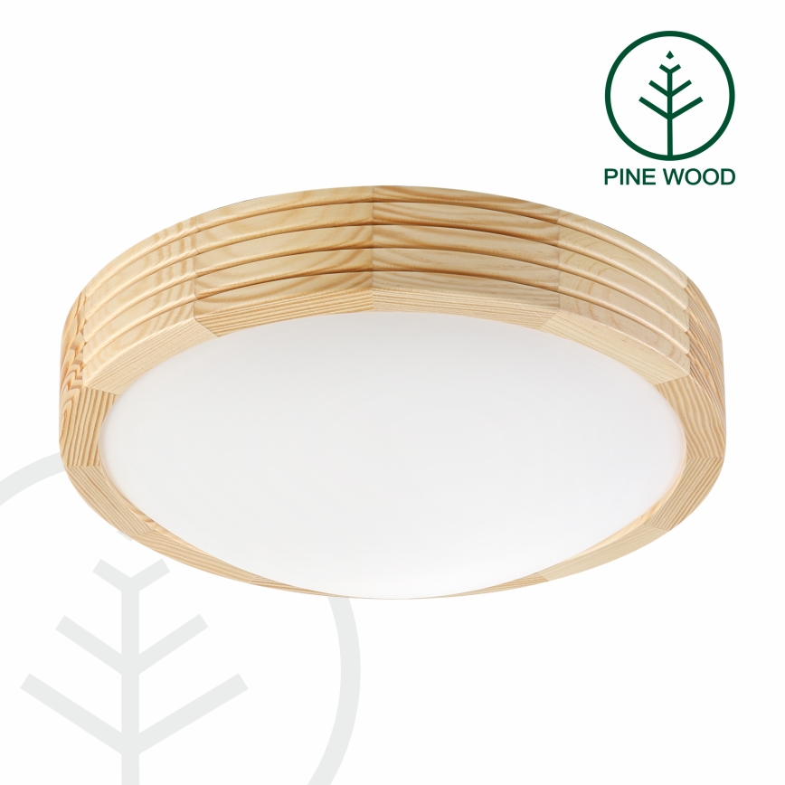 Plafoniera NATURAL MODERN SLIM 1xE27/15W/230V Ø 27,5 cm pino