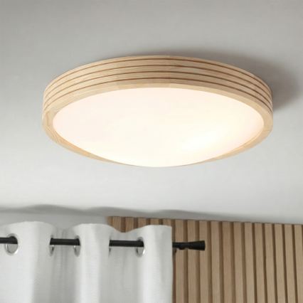 Plafoniera NATURAL MODERN SLIM 2xE27/15W/230V, diam. 37,5 cm, in pino