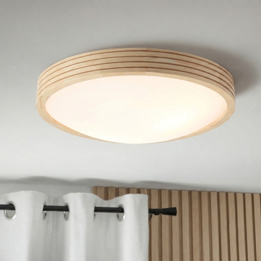 Plafoniera NATURAL MODERN SLIM 2xE27/15W/230V, diam. 37,5 cm, in pino