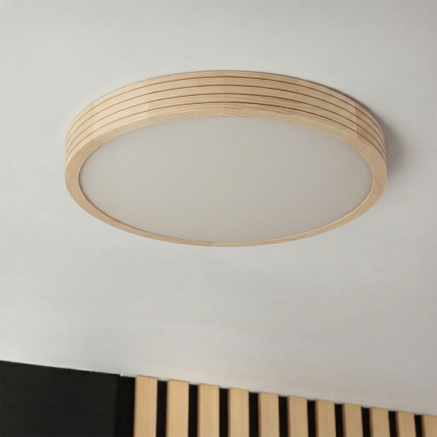 Plafoniera NATURAL MODERN SLIM 2xE27/15W/230V, diam. 37,5 cm, in pino