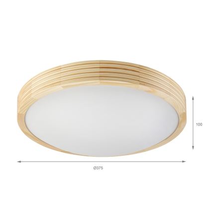Plafoniera NATURAL MODERN SLIM 2xE27/15W/230V, diam. 37,5 cm, in pino