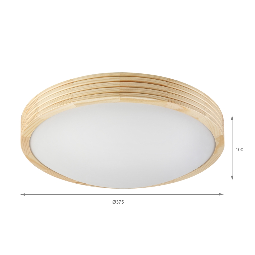 Plafoniera NATURAL MODERN SLIM 2xE27/15W/230V, diam. 37,5 cm, in pino
