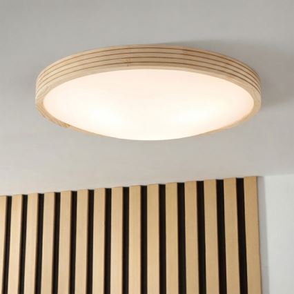 Plafoniera NATURAL MODERN SLIM 3xE27/15W/230V, Ø 47,5 cm, finitura pino