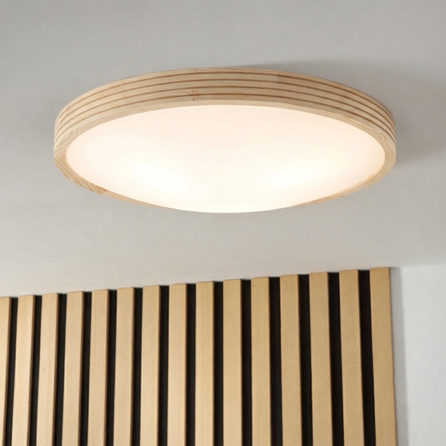 Plafoniera NATURAL MODERN SLIM 3xE27/15W/230V, Ø 47,5 cm, finitura pino