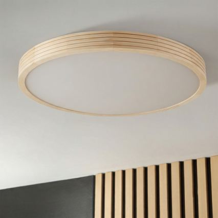 Plafoniera NATURAL MODERN SLIM 3xE27/15W/230V, Ø 47,5 cm, finitura pino