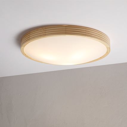 Plafoniera NATURAL MODERN SLIM 3xE27/15W/230V, Ø 47,5 cm, finitura pino