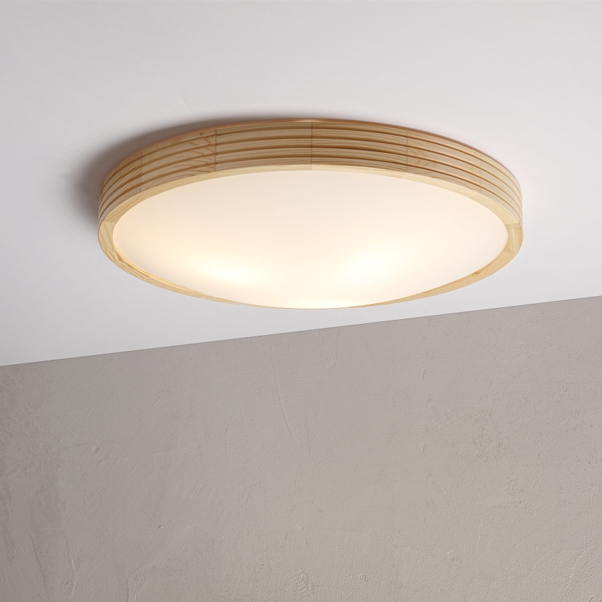 Plafoniera NATURAL MODERN SLIM 3xE27/15W/230V, Ø 47,5 cm, finitura pino