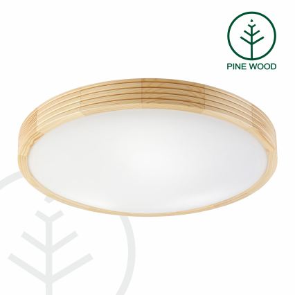 Plafoniera NATURAL MODERN SLIM 3xE27/15W/230V, Ø 47,5 cm, finitura pino
