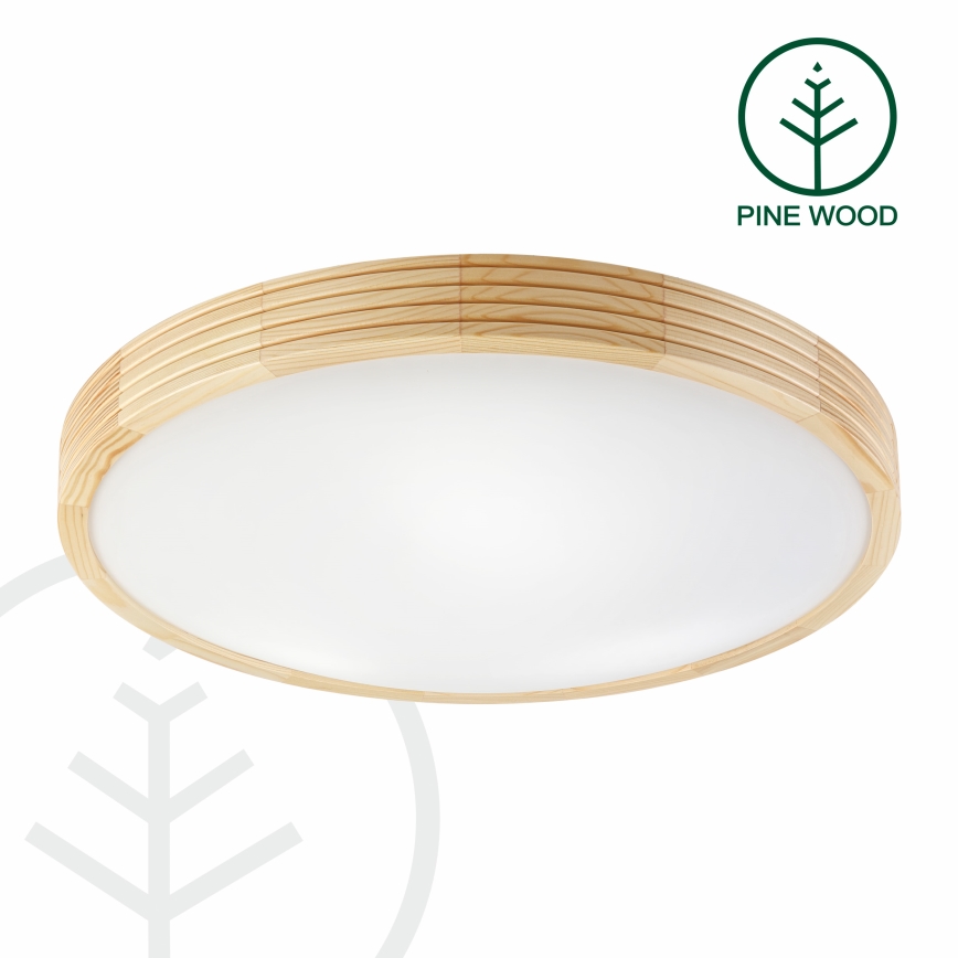 Plafoniera NATURAL MODERN SLIM 3xE27/15W/230V, Ø 47,5 cm, finitura pino