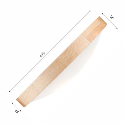 Plafoniera NATURAL SLIM 3xE27/60W/230V ø 47 cm pino