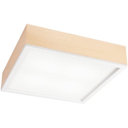 Plafoniera NATURAL SQUARE 4xE27/15W/230V 39x39 cm pino/bianco