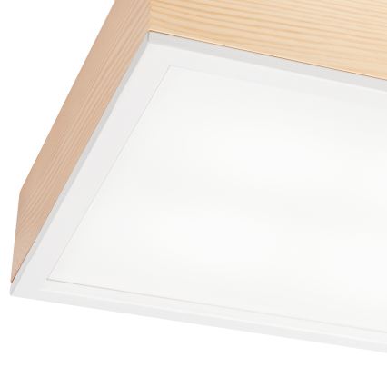 Plafoniera NATURAL SQUARE 4xE27/15W/230V 39x39 cm pino/bianco