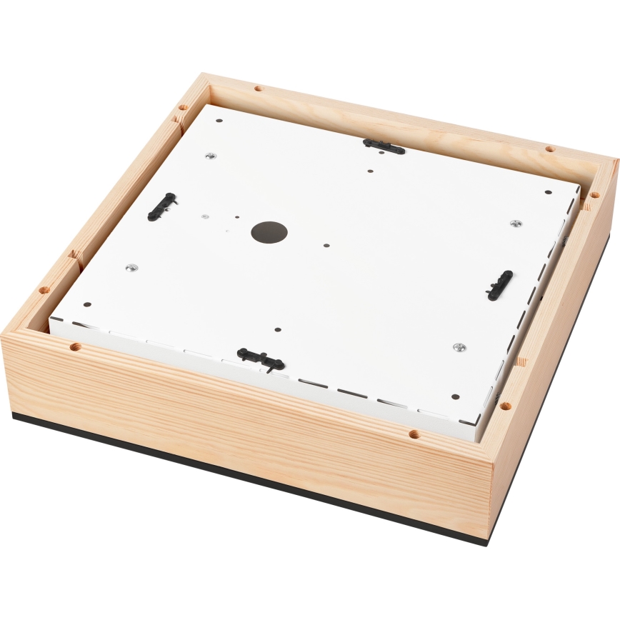 Plafoniera NATURAL SQUARE 4xE27/15W/230V 39x39 cm pino/nero