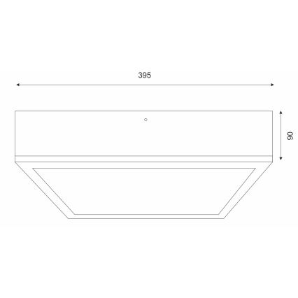 Plafoniera NATURAL SQUARE 4xE27/15W/230V 39x39 cm pino/nero