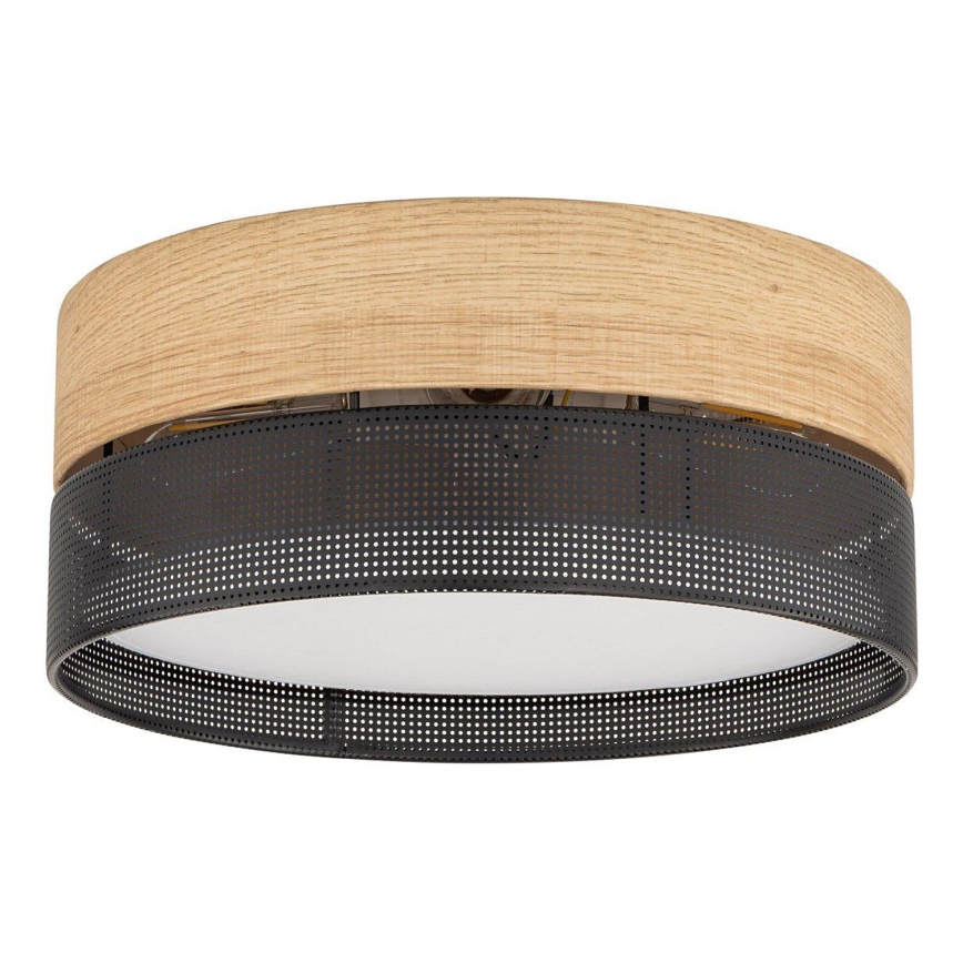 Plafoniera NICOL 4x E27 / 15 W / 230 V, Ø 50 cm, impiallacciatura nera