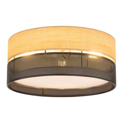 Plafoniera NICOL 4x E27 / 15 W / 230 V, Ø 50 cm, impiallacciatura nera
