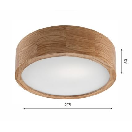 Plafoniera OAK 1xE27/60W/230V rovere Ø 27,5 cm