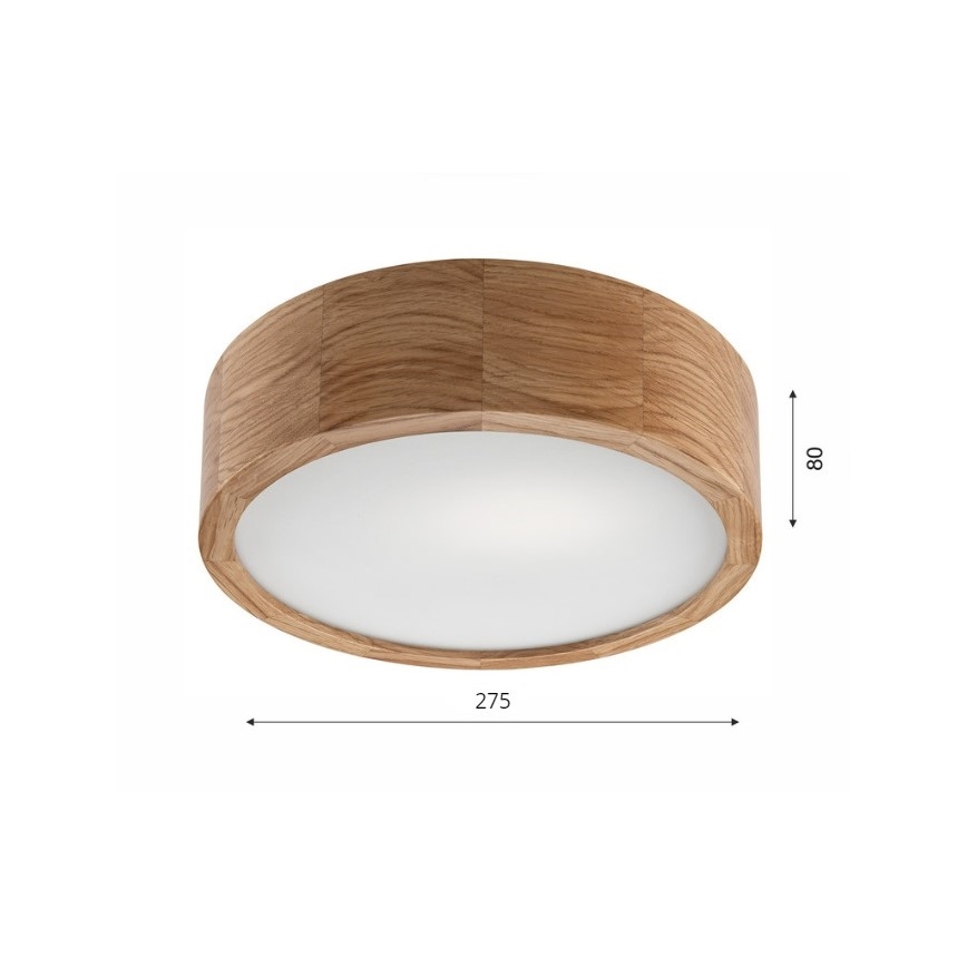 Plafoniera OAK 1xE27/60W/230V rovere Ø 27,5 cm