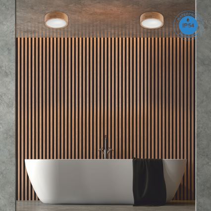 Plafoniera da bagno OAK 2xE27/15W/230V IP54 quercia ø 27 cm