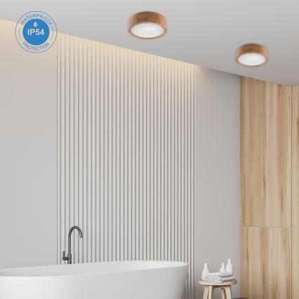 Plafoniera da bagno OAK 2xE27/15W/230V IP54 quercia ø 27 cm